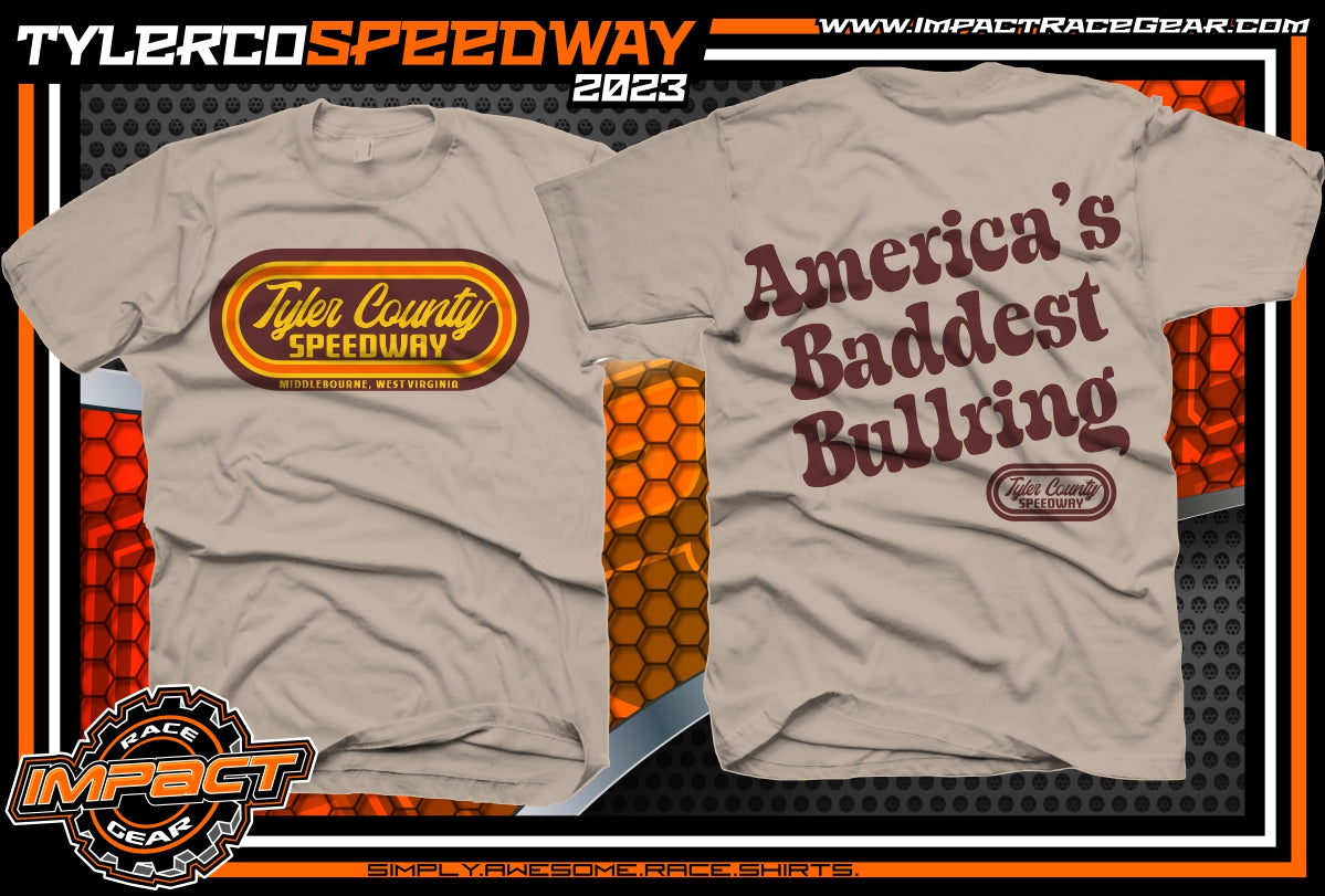 America's Baddest Bullring Retro T-Shirt (Sand)